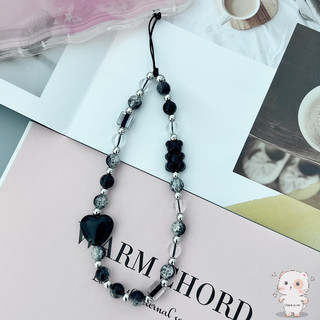 【Chamvn】Dây đeo cổ tay đa năng hình trái tim đính hạt cho điện thoại phong cách lạnh
