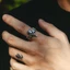 GODD Nam Vintage Bạc Đen Đầu Lâu Nhẫn Thoáng Mát Punk Gothic Nhẫn Thời Trang Trang Trang Sức