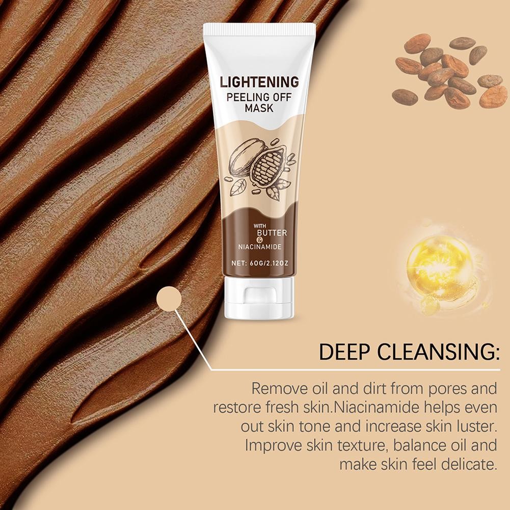 Mặt nạ lột Niacinamide màu sô cô la Dưỡng ẩm Nuôi dưỡng tông màu làm sạch làm sáng da E9w8