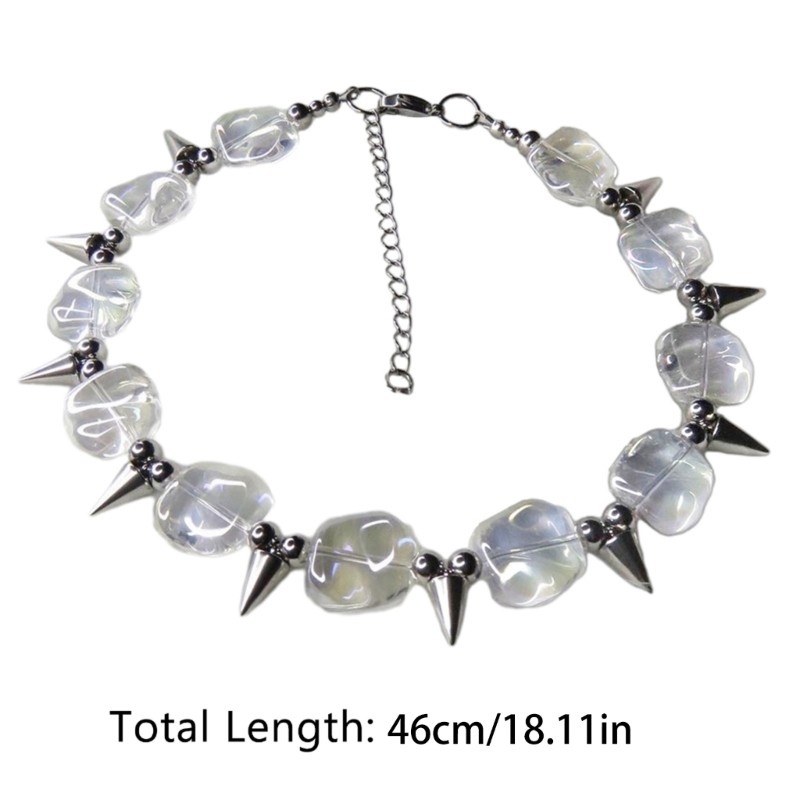 Jenniferab Rock Spike Rivet Vòng cổ Hip Hop Phong cách sành điệu