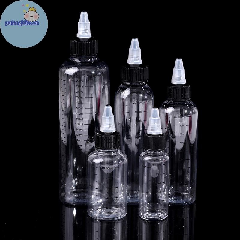 Pufangbliss 30ml-250ml Nhựa PET Dung Tích Lỏng Chai Nhỏ Giọt Sắc Tố Hộp Mực VN