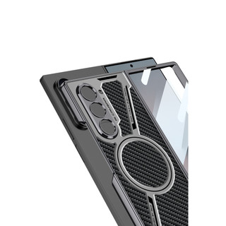 Bao da từ tính họa tiết hình chữ Z Samsuang Galaxy Z Fold 6 Z Fod 5 Mạ không dây viền kính cường lực Phim Casig