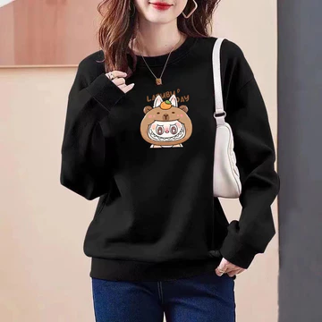 大 ❈ ❈ ❈ ❥ ❈ quần áo mùa đông dành cho nữ áo thun dài tay cỡ lớn hàng đầu nữ cổ tròn quần áo mùa đông mới áo thun quần áo nữ