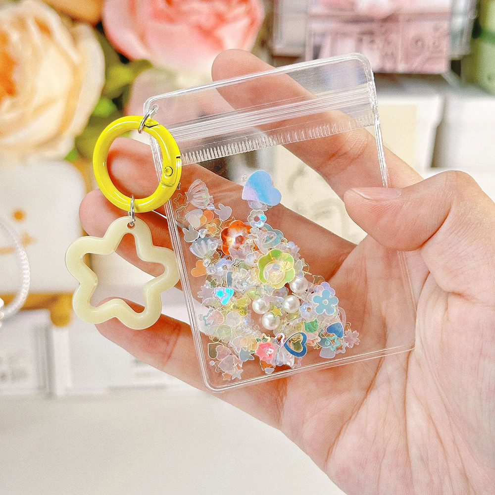 Túi Bảo Quản Mặt Dây Chuyền Hiển Thị Ngôi Sao Hairball Móc Khóa PVC Trong Suốt Mini Búp Bê Móc Khóa Hoạt Hình Dễ Thương Quà Tặng Ngoài Trời