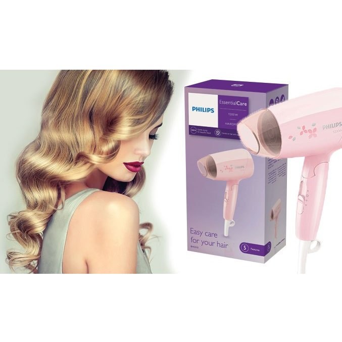 Máy sấy tóc Philips BHC010/00 (Màu Hồng) - Hàng Chính Hãng - Bảo Hành 24 Tháng