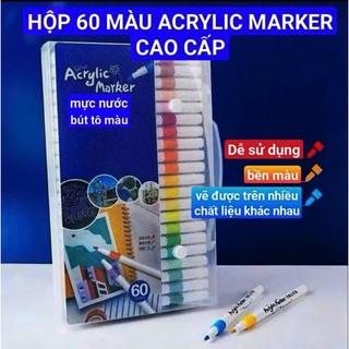 Hộp 60 Bút Màu Acrylic Marker Cao Cấp - Sáng Tạo Không Giới Hạn
