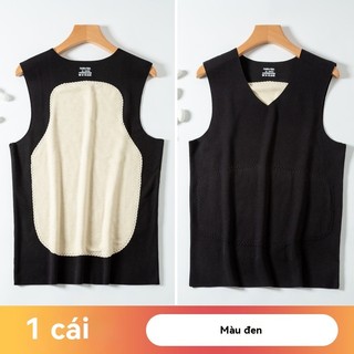 Dichuangzhe Silk Dralon Áo giữ nhiệt nam mùa đông dày không tay Đế đơn giản