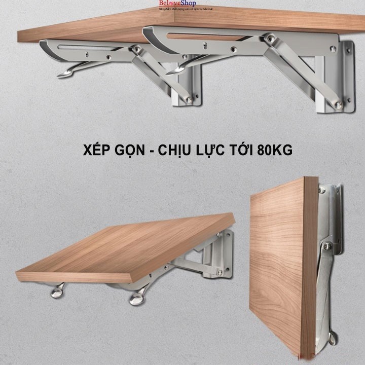 Bản lề gập thông minh đa năng inox, Giá đỡ kệ treo tường gấp gọn, pát ...