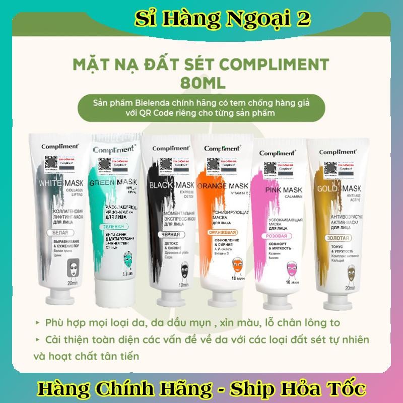 Mặt Nạ Đất Sét Compliment Detox Da, Làm Sáng, Kiềm Dầu, Se Khít Lỗ Chân Lông 80ml của Nga