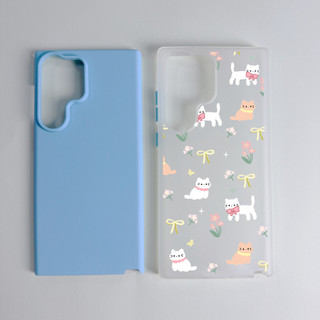 Ốp điện thoại chống sốc hoạt hình mèo trắng cho Samsung A23 A24 A25 a55 s22 s22plus ultra Case Girly S23 S23Plus s23fe s24 s24plus s24ultra s21FE Vỏ
