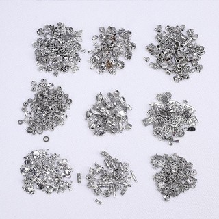 Phụ kiện hỗn hợp mạ vàng và bạc, bộ trang sức đan hạt DIY, mặt dây chuyền kiểu Trung Quốc mới, đế hoa, hạt spacer thẳng