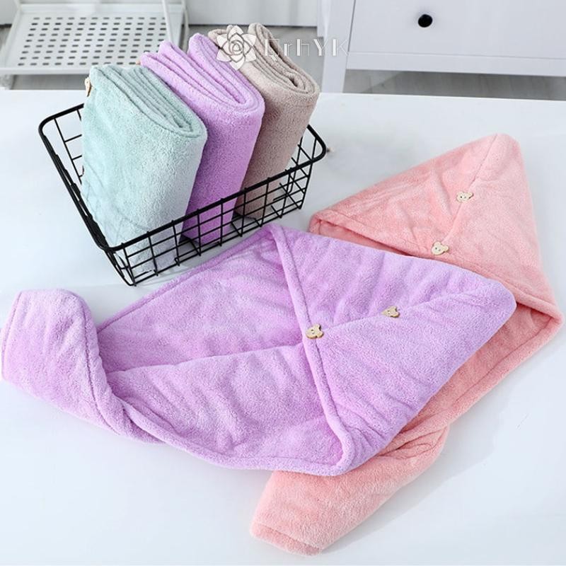 Qrhyk Tóc Dài Nhanh Khô Khăn Nữ Chắc Chắn Tắm Phòng Tắm Tắm Siêu Thấm Hút Turban Tóc Sấy Mới
