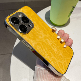 Vỏ bảo vệ ống kính Mạ da báo Vỏ điện thoại cho iPhone 16 Pro Max 12 13 14 15 Promax 15Plus 17Promax Chống sốc Nam Nữ Vỏ điện thoại di động