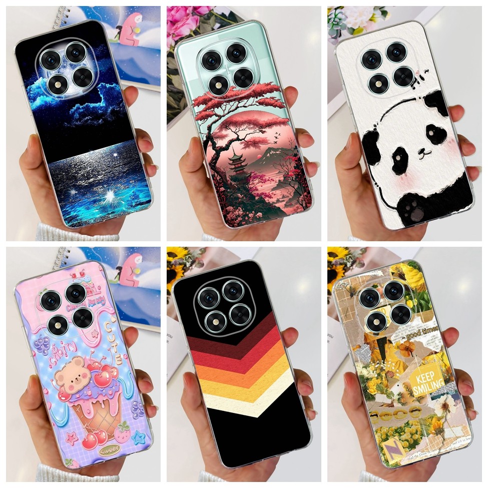 Ốp lưng Redmi Note 14 Pro 5G Clear Thẩm mỹ sang trọng Hoa dễ thương Gấu trúc dễ thương Ốp lưng trong suốt Redmi Note 14 Pro 5G Vỏ điện thoại toàn cầu