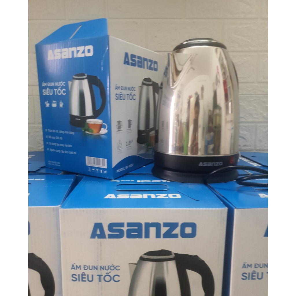 Bình Đun Siêu Tốc 1.8 Lít Asanzo SK1800 Công Suất 1500W, Bình Đun Siêu Tốc Nhanh Sôi Tiện Dụng
