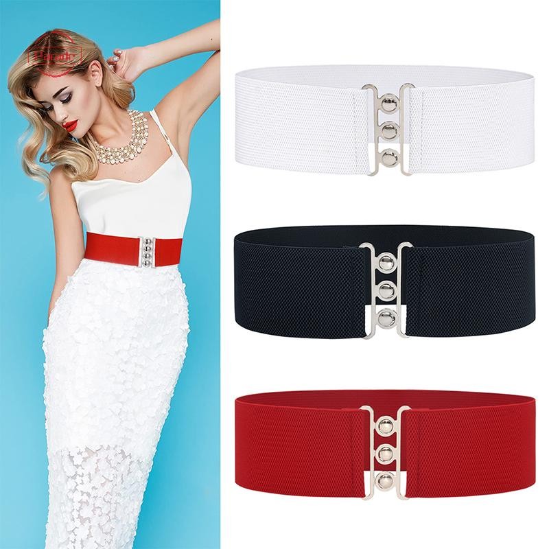 Diễu Hành Rộng 5cm Thắt Lưng Co Giãn Thắt Lưng Rộng Vintage Co Giãn Cinch Có Khóa Thắt Lưng Dây Thắt Lưng Cho Nữ VN