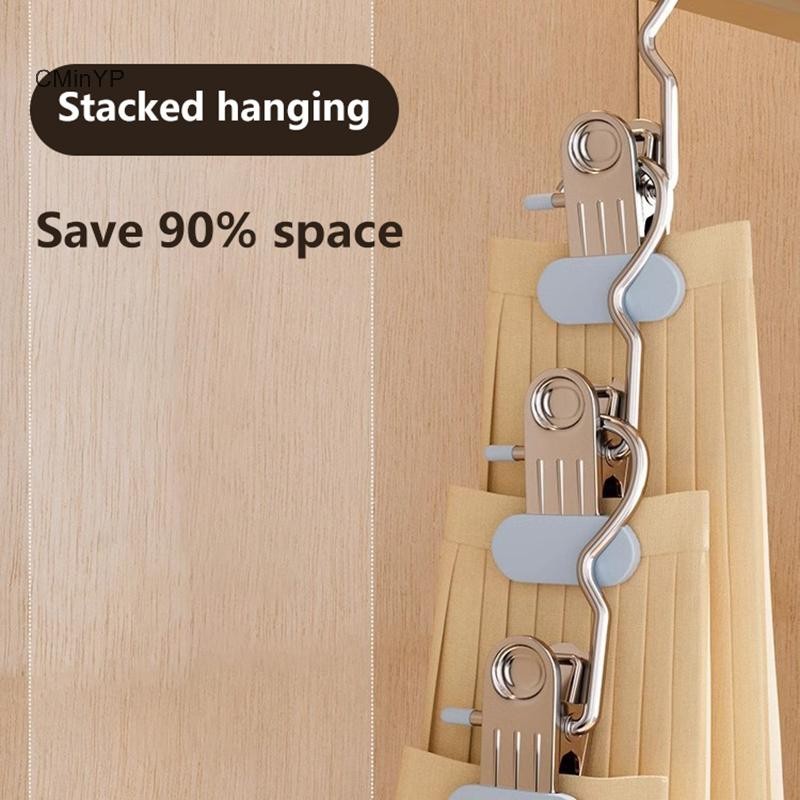 Cyp 5/10 Kẹp mở rộng tổ chức tủ quần áo, kẹp phơi có móc treo