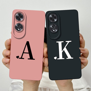 Dành Cho OPPO A60 (CPH2631) Ốp Lưng OppoA60 A 60 4G 2024 Chữ Cái Ban Đầu Dễ Thương Bảo Vệ Ống Kính Vỏ Điện Thoại Silicon Mềm Chống Sốc