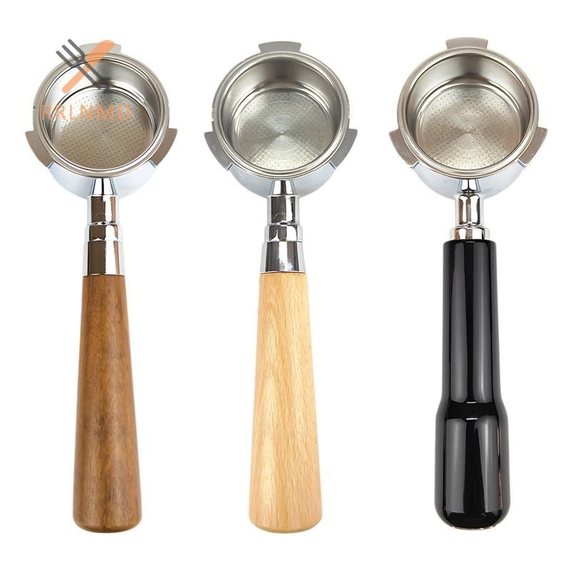 Rrlnmd 51mm Cà Phê Không Đáy Portafilter Tay Cầm Gỗ Cho Delonghi Dedica Ec680 Ec685 Giỏ Lọc Thay Thế Barista Phụ Kiện MỚI