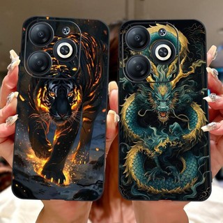 Infinix Smart 8 8HD 8Pro 8Plus Ốp điện thoại hình rồng hổ phong cách mát mẻ Smart8 8 Pro Plus Silicone mềm TPU Ốp lưng Coque
