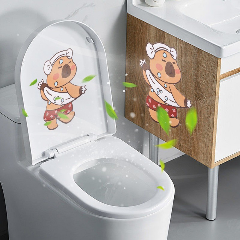 Capybara Khử Mùi Miếng Dán Phòng Tắm Nắp Bồn Cầu Đề Can Khử Mùi Tự Dính Loại Bỏ Mùi Miếng Dán Phòng Tắm Trang Trí Phòng Khách