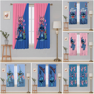 Rèm Polyester Họa Tiết Disney Stitch - Drap Chặn Ánh Sáng Đơn Bảng Điều Khiển, Làm Tối Phòng, Dễ Treo, Cho Trẻ Em Phòng Ngủ & Phòng Khách