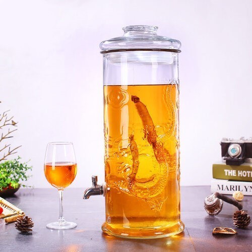 Bình Ngâm RƯỢU SÂM THỦY TINH 3L.4L.6L CÓ VÒI & KHÔNG VÒI  ( BAO BỂ VỠ )