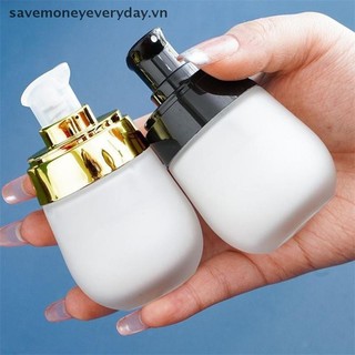 [Savemoneyeveryday] Bình thủy tinh mờ chân không Hộp đựng rỗng có thể đổ lại 30ml Trang điểm mỹ phẩm Kem dưỡng da mặt Lọ thuốc mỡ Bơm chai du lịch [vn]