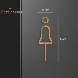 Lostcorner Đen Màu Vàng Vệ Sinh Biển Hiệu Tấm Đồng Phòng Rửa Cửa Dán Tường Nhãn Wc Giá Đỡ Bảng Hiệu Mới