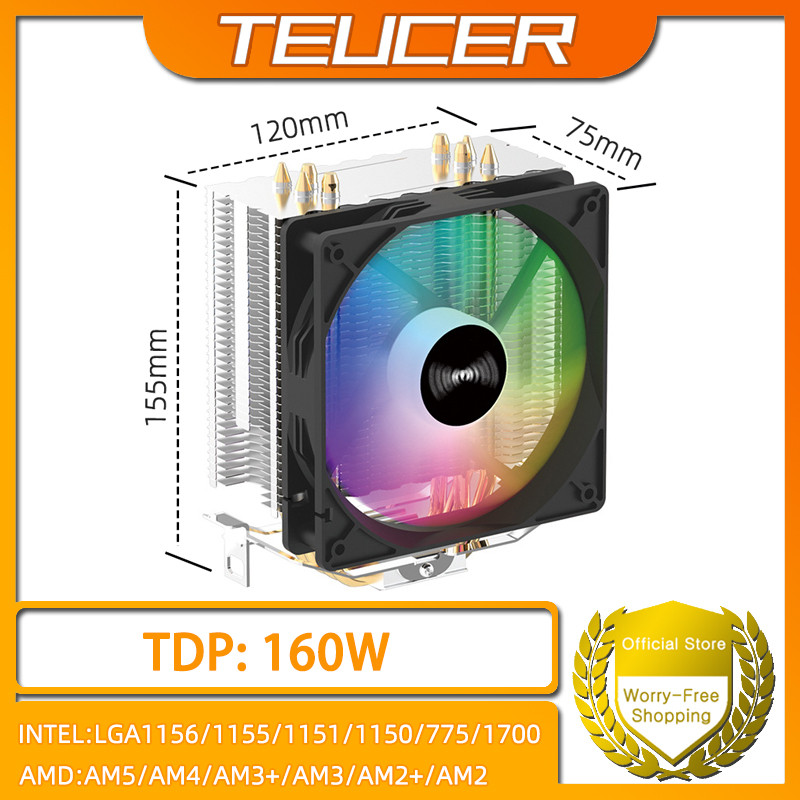 Teucer CPU Cooler 4 Ống Nhiệt PC Tản Nhiệt Làm Mát 3PIN PWM Im Lặng Rgb ...