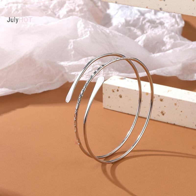 Julyhot Màu Bạc Cá Tính Punk Vòng Tay Serpentine Kim Loại Rỗng Ra Nhiều Lớp Vòng Tay Mịn Vòng Tay Vòng Tay Cho Nữ Trang Sức Massivedeals