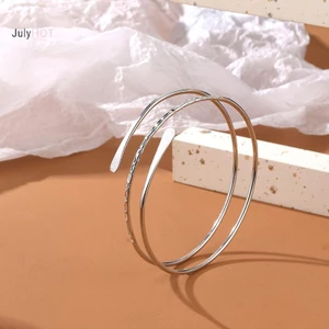 Julyhot Màu Bạc Cá Tính Punk Vòng Tay Serpentine Kim Loại Rỗng Ra Nhiều Lớp Vòng Tay Mịn Vòng Tay Vòng Tay Cho Nữ Trang Sức Massivedeals