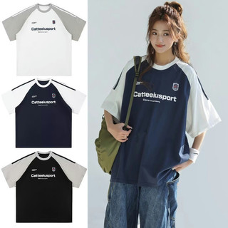 Áo thun nam GKSSS tay ngắn kiểu Mỹ cổ điển dáng rộng dáng rộng phong cách đường phố trung tính cổ tròn tay ngắn