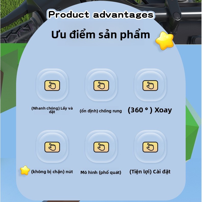 Điển trai Giá đỡ kẹp điện thoại dùng cho xe máy hình mũ bảo hiểm che mưa nắng - chống cướp điện thoại
