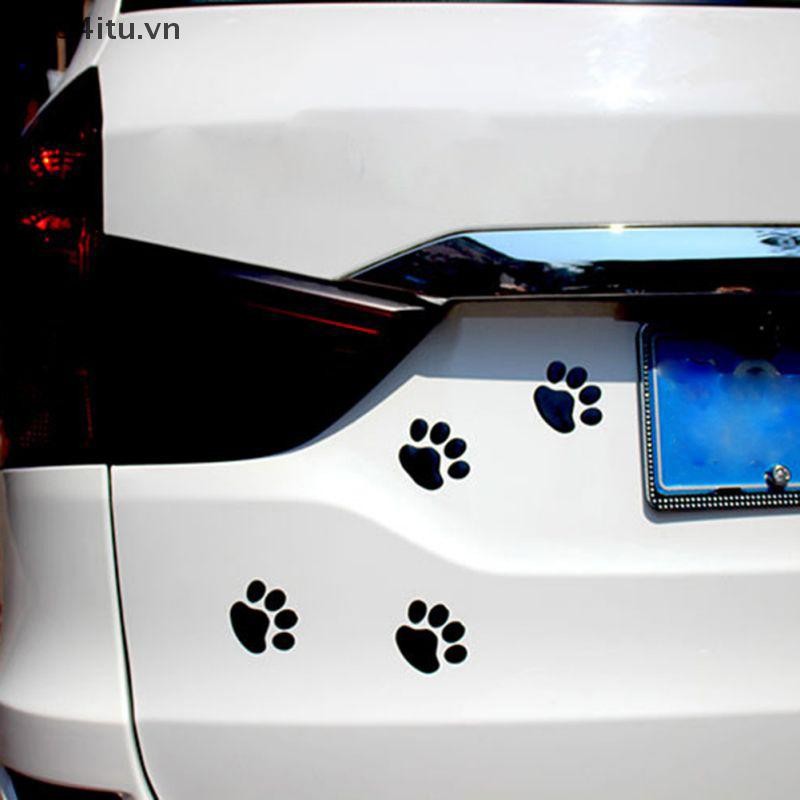 XOITU 1 Tấm Dán Xe Ô Tô Đề Can Sáng Tạo Paw 3D Động Vật Chó Chân In Decal Xe Máy Miếng Dán Phụ Kiện Ô Tô VN