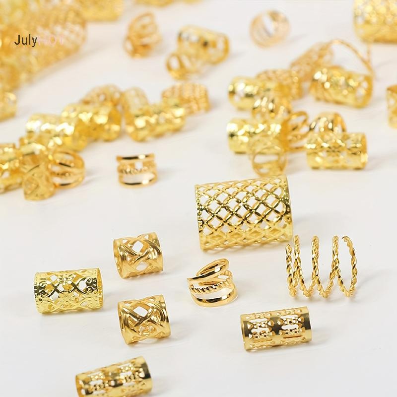 Julyhot 60 / 90 Chiếc Hợp Kim Tóc Trang Sức Tóc Vòng Bím Tóc Kim Loại Dreadlock Hạt Tóc Nhẫn Đa Phong Cách Bím Tóc Phụ Kiện Massivedeals