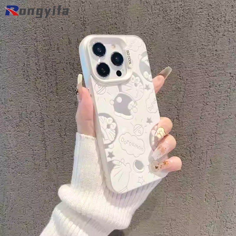 Ốp Điện Thoại Doremon Dễ Thương Cho iPhone 16E 16 Pro Max 15 14 Plus 13 12 Mini 11 Pro Max XR XS Max X 8 7 6 6s Plus SE3 SE2 Vỏ Chống Sốc Phim Hoạt Hình Cặp Đôi Mờ Ốp Lưng Cứng