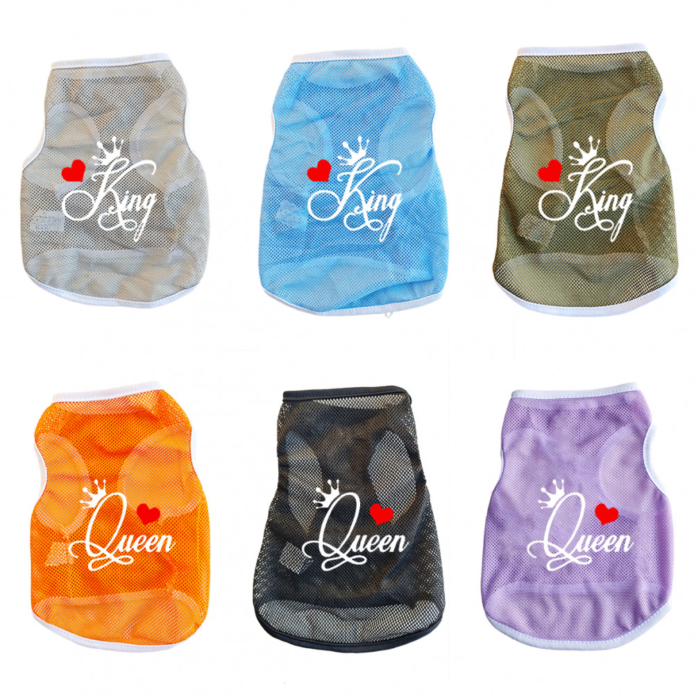 ✨ Hàng Mới Về ✨ S-2XL King and Queen Cat / Dog Lưới thoáng khí Áo cho chó nhỏ