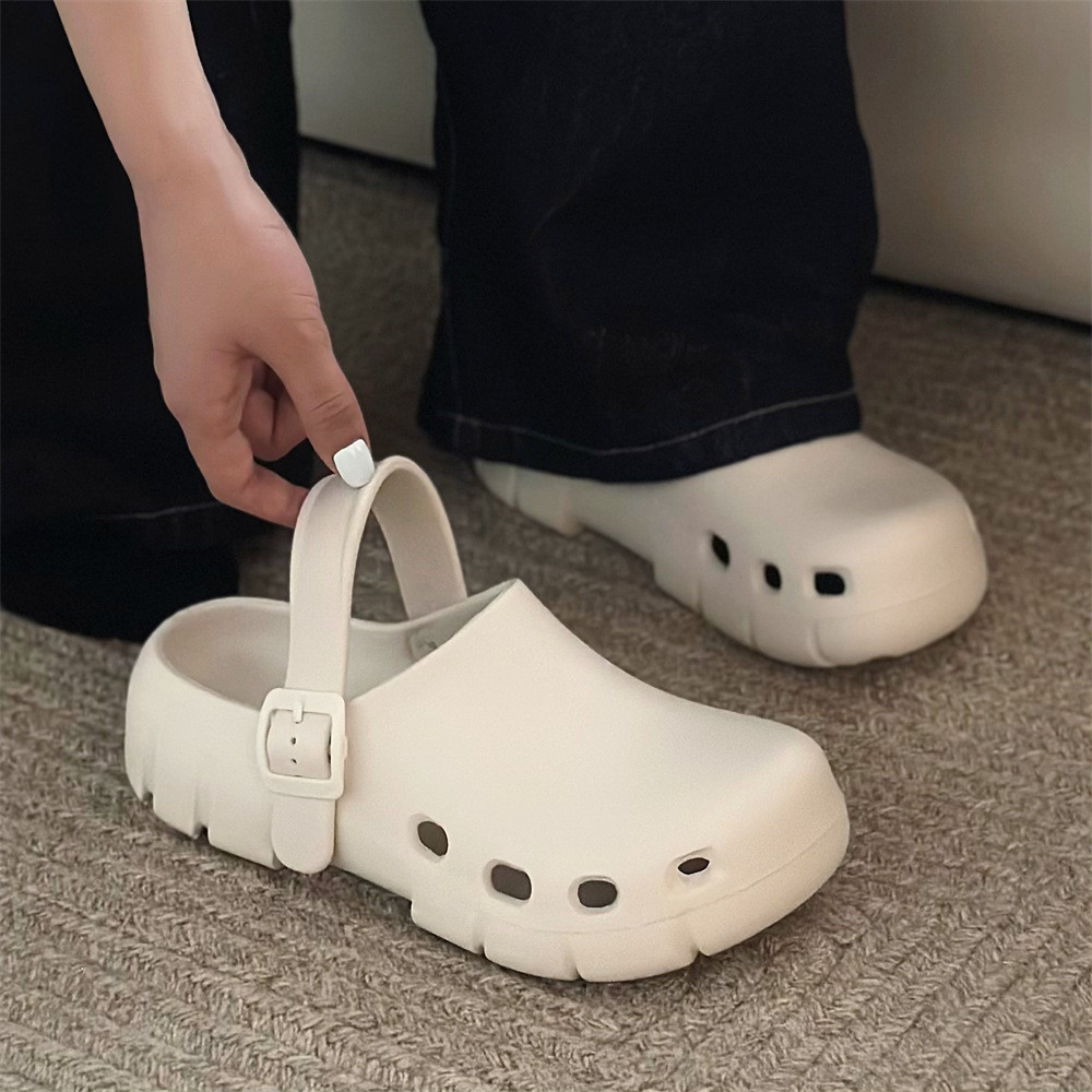 XIXITIAO Dép Màu Trơn Mùa Hè Ngoài Trời Birkenstock Baotou Nữ EVA Đế Mềm Thoải Mái