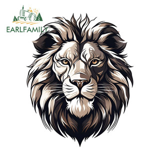EARLFAMILY Lion Head Car Sticker Cá Tính Ván Trượt Xe Máy Phía Sau Kính Chắn Gió JDM Vinyl Decal Sáng Tạo Chống Trầy Xước Bảo Vệ Cửa Xe Ô Tô