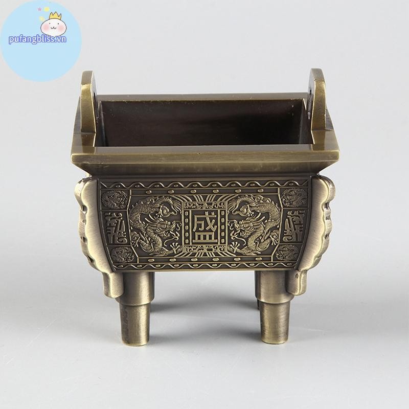 Pufangbliss Trung Quốc Retro Đồng Chân Máy Lư Hương Laser Khắc Rồng Chinoiserie Thủ Công Trang Trí Phù Thủy Hy Sinh Đạo Cụ Trang Trí Bàn Làm Việc VN