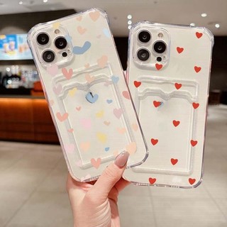 Ins Trái Tim Tình Yêu Đựng Thẻ Ảnh Ví Dành Cho Samsung Galay A55 A54 A14 A24 A34 A15 A25 S24 Ultra S22 Plus S23 S21 FE S20FE S23FE Mềm Trong Suốt TPU