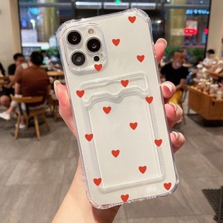 Ins Trái Tim Tình Yêu Đựng Thẻ Ảnh Ví Dành Cho Samsung Galay A55 A54 A14 A24 A34 A15 A25 S24 Ultra S22 Plus S23 S21 FE S20FE S23FE Mềm Trong Suốt TPU