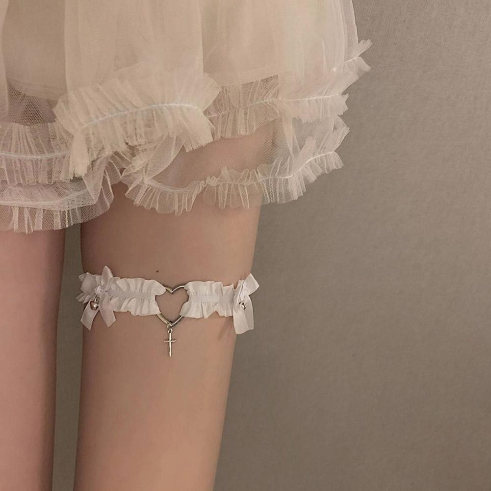 Jk Đùi Dây Đeo Nữ Tối Chân Vòng Gợi Cảm Garter Trên Dây Xích Garter Giả Da Thắt Lưng Chân Nơ S6l9