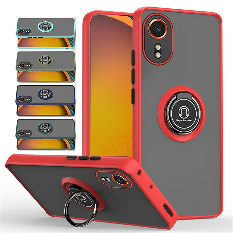Dành cho Samsung Galaxy Xcover 7 Vỏ mờ mờ mờ có giá đỡ vòng xoay Ốp lưng TPU chống sốc
