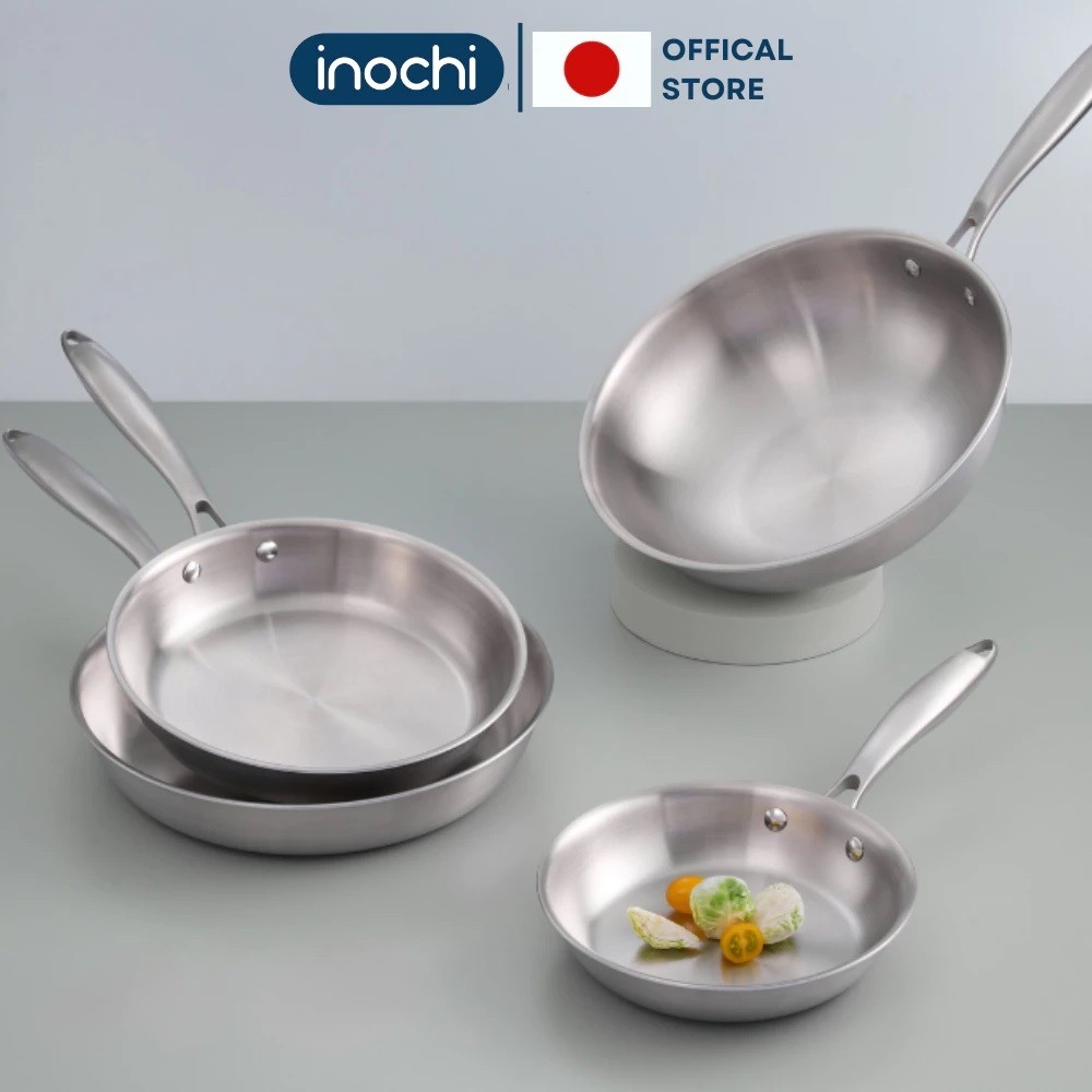 Chảo rán, xào INOX nguyên khối Omi GOURMET -Sáng bóng bền màu, chống ...