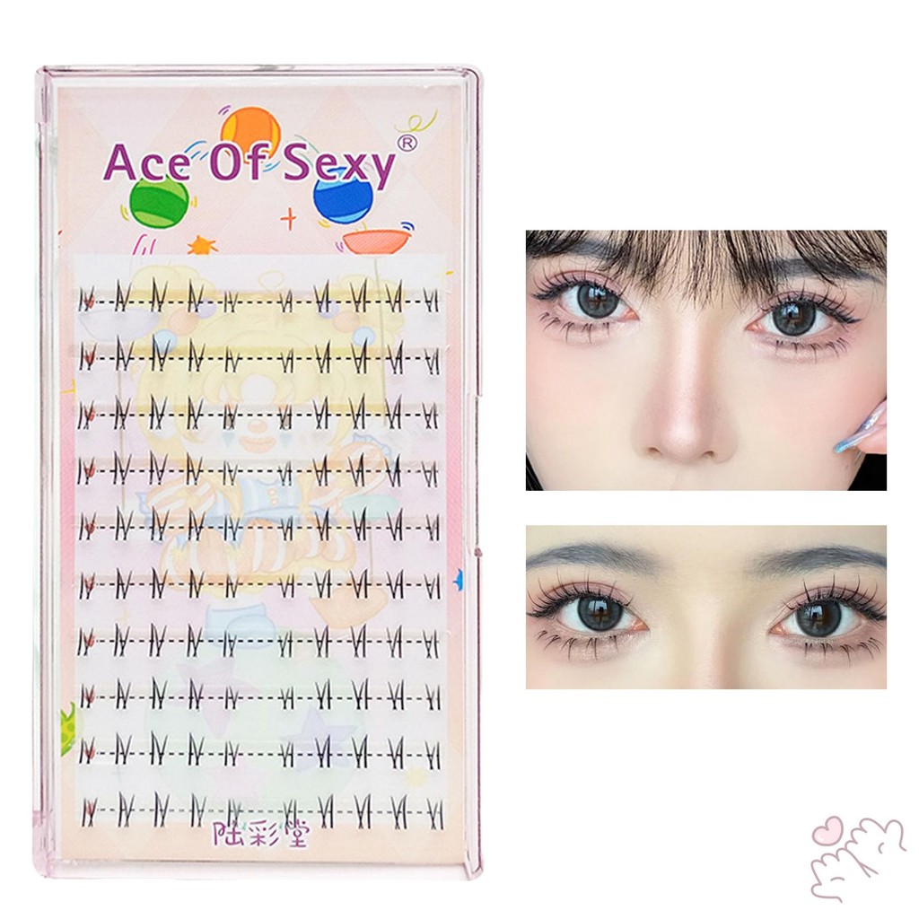 IOIIK 10 hàng-- Lông mi giả Cụm lông mi dưới tự nhiên dành cho phụ nữ Wispy dưới hàng mi giả