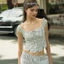 Áo Trễ Vai Tay Ngắn Cài Nút Thắt Nơ Linen Sọc Augety Studio, JOSIE Top