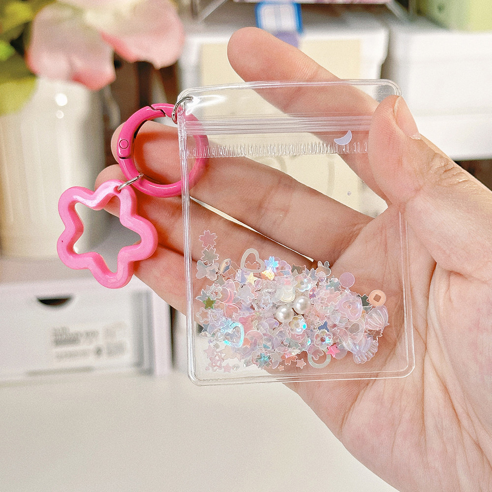 Túi Bảo Quản Mặt Dây Chuyền Hiển Thị Ngôi Sao Hairball Móc Khóa PVC Trong Suốt Mini Búp Bê Móc Khóa Hoạt Hình Dễ Thương Quà Tặng Ngoài Trời