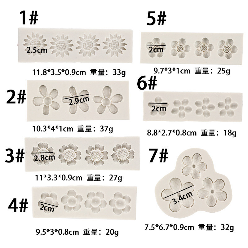 Nhiều Loại Hoa Khuôn Silicon Chocolate Kẹo Cao Su Dán Bánh Trang Trí Khuôn
